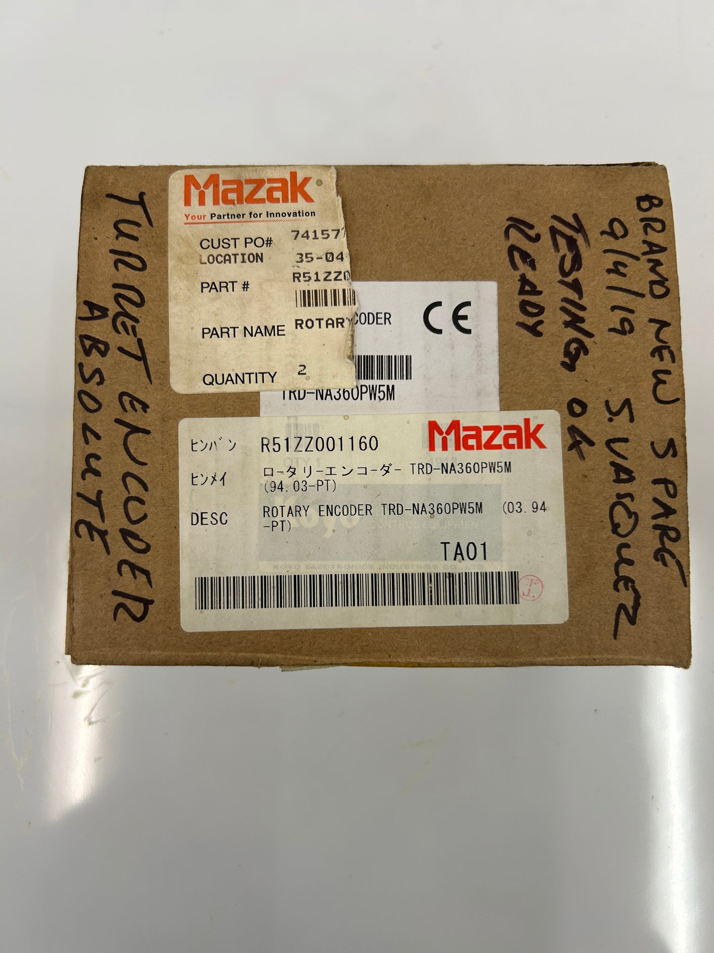 Mazak TRD-NA360PW5M 10.8 to 26.4 VDC Absolute Rotary Encoder