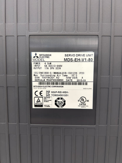 Mitsubishi Electric MDS-EH-V1-80 DC 513V to 648V Input, 323V 3 Phase Output Servo Drive Unit