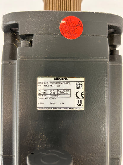Siemens 1FK7063-2AF71-1RG0 2 kW 3000 RPM Servo Motor