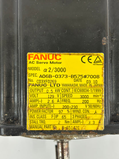 FANUC A06B-0373-B575#7008 1kW 3000 RPM AC Servo Motor