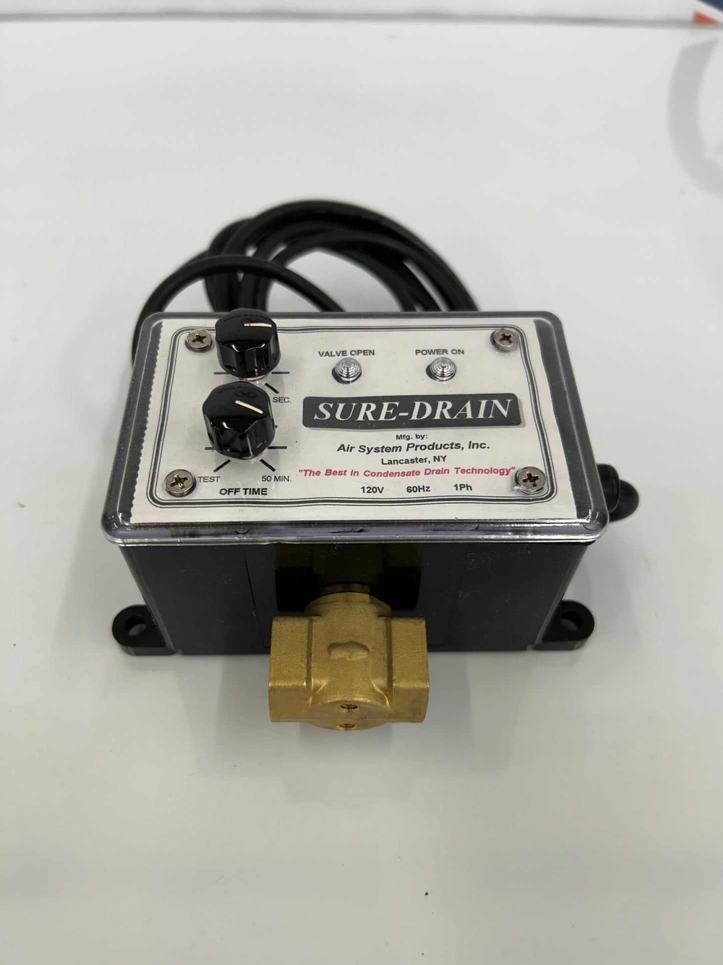Air System Products SD11-Y Electronic Timer Condensate Drain Valve – 120V, 275 PSI, 1/4 In. NPT Inlet, 1/2 In. NPT Outlet