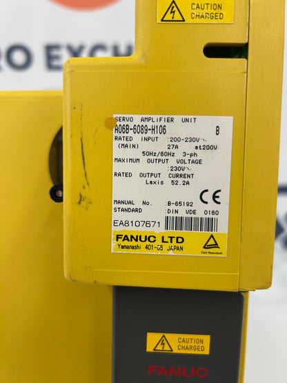 FANUC A06B-6089-H106 200 to 230V AC 3 Ph Servo Amplifier Unit