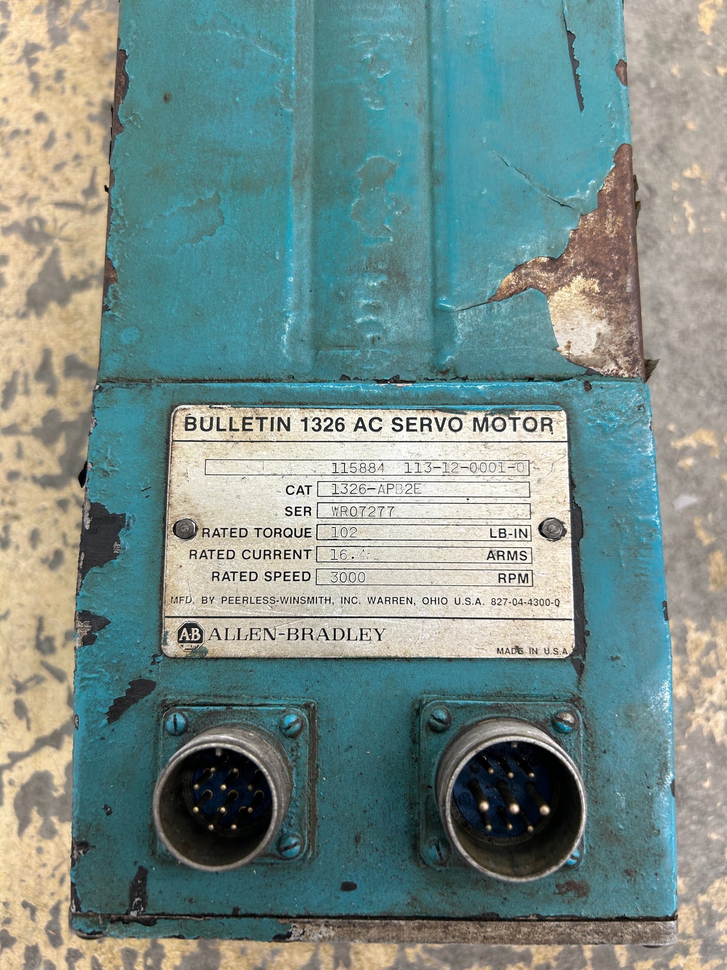 Allen-Bradley 1326-APB2E Servo Motor 7 HP 3000 RPM