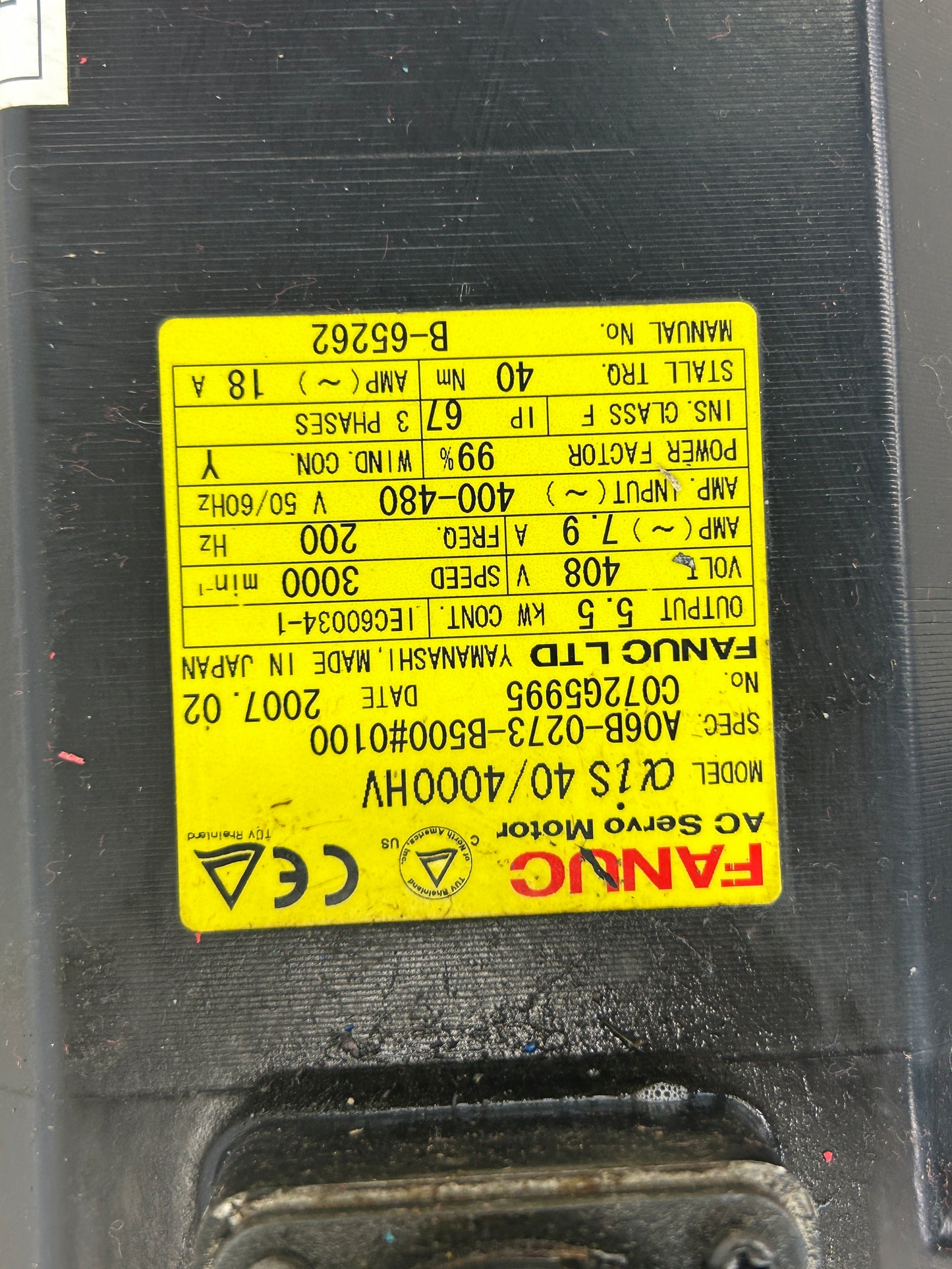 Fanuc A06B-0273-B500#0100 AC Servo Motor