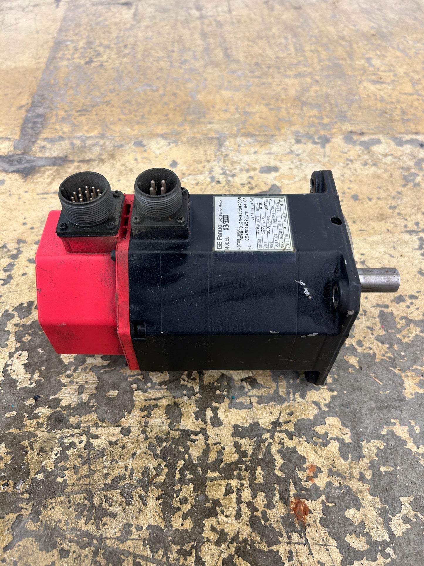 GE Fanuc A06B-0123-B575#7008 AC Servo Motor 1 HP 3000 RPM