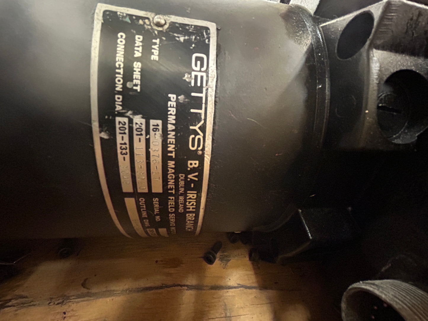 Gettys Permanent Magnet DC Servo Motor 16-0376-17