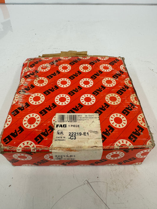 FAG 22219-E1-C3 Bearing – 95mm ID x 170mm OD x 43mm Width – New