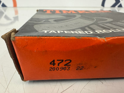 Timken 472 Tapered Roller Bearing Cone – 4.7240 In. OD x 0.9542 In. Width – New