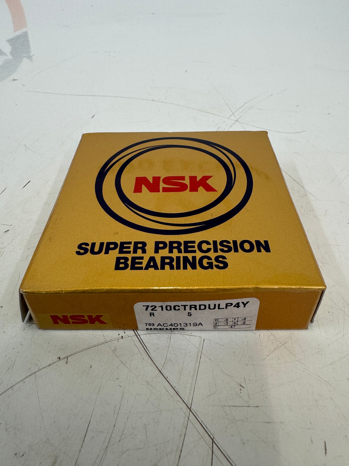 NSK Bearing 7210CTRDL P4Y 50 mm ID x 90 mm OD x 20 mm Width - NEW