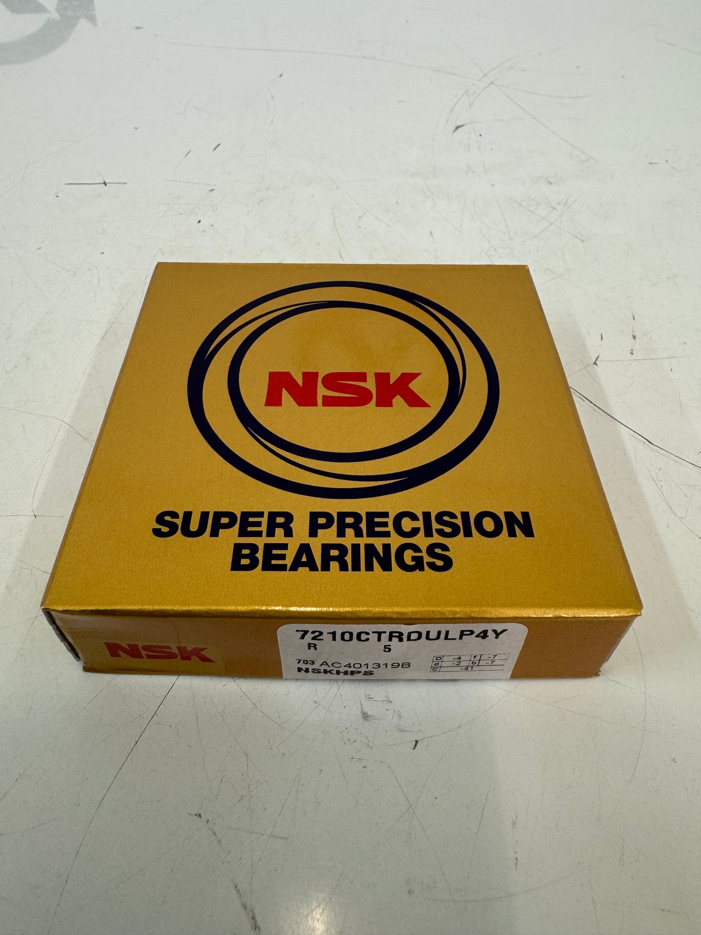 NSK Bearing 7210CTRDULP4Y 50 mm ID x 90 mm OD x 20 mm Width - NEW
