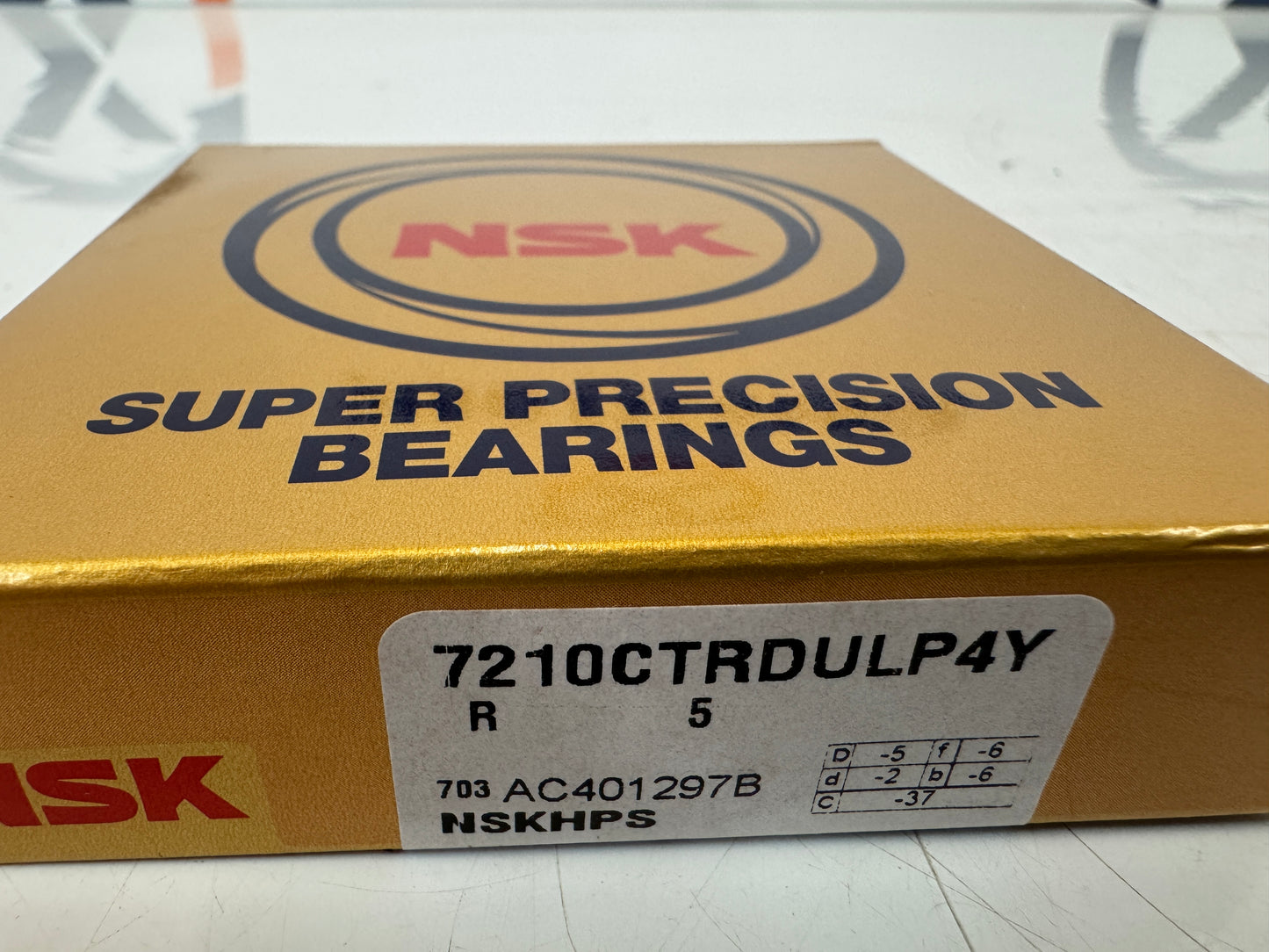 NSK Bearing 7210CTRDULP4Y 50 mm ID x 90 mm OD x 20 mm Width NEW