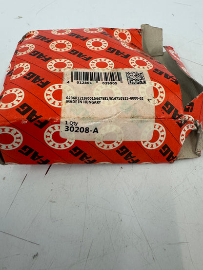 FAG 30208-A Tapered Roller Bearing – 40mm ID x 80mm OD x 19.75mm Width – New m00253