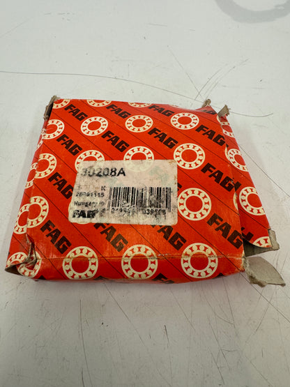FAG 30208-A Tapered Roller Bearing – 40mm ID x 80mm OD x 19.75mm Width – New m00254