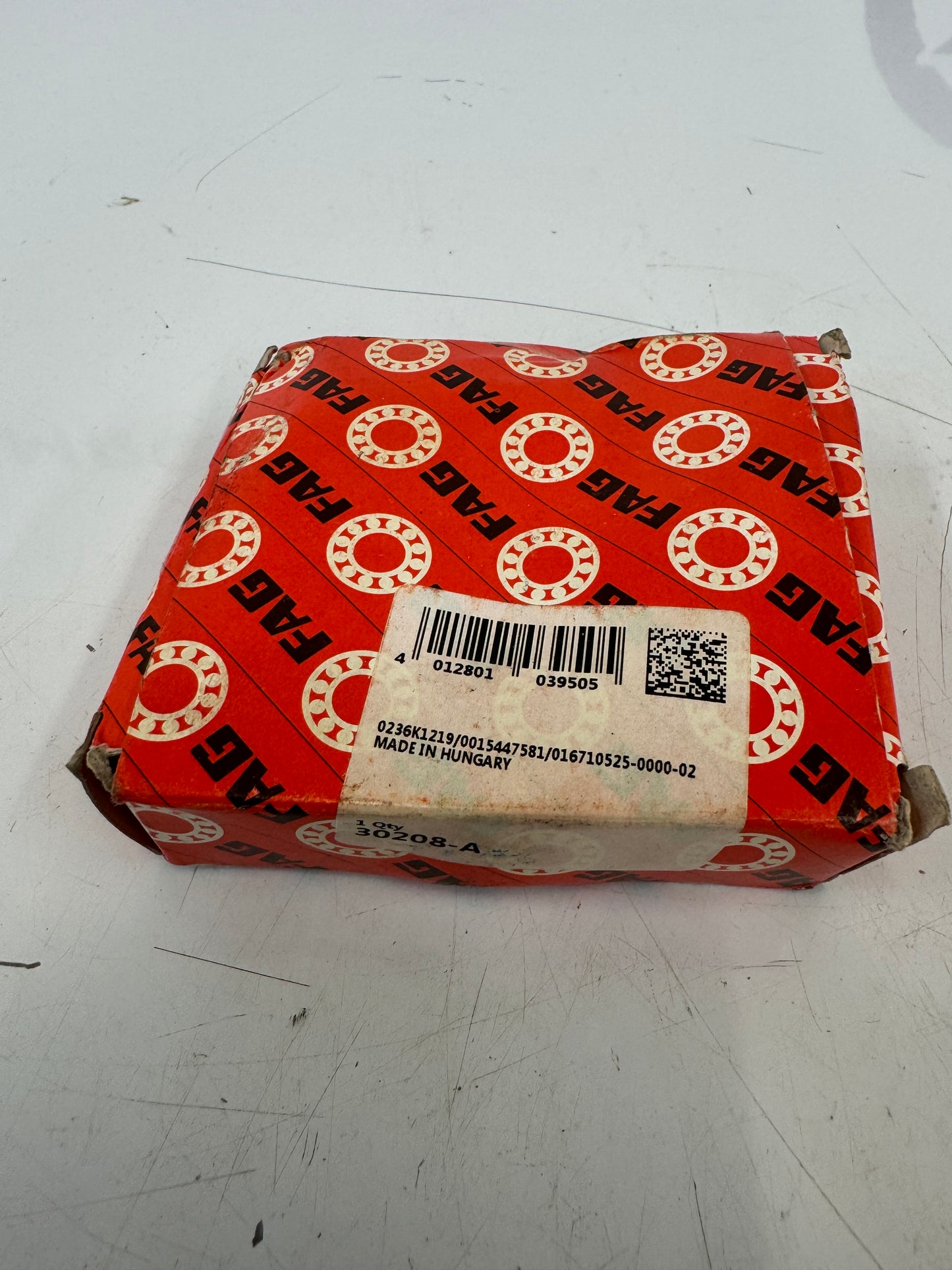 FAG 30208-A Tapered Roller Bearing – 40mm ID x 80mm OD x 19.75mm Width – New