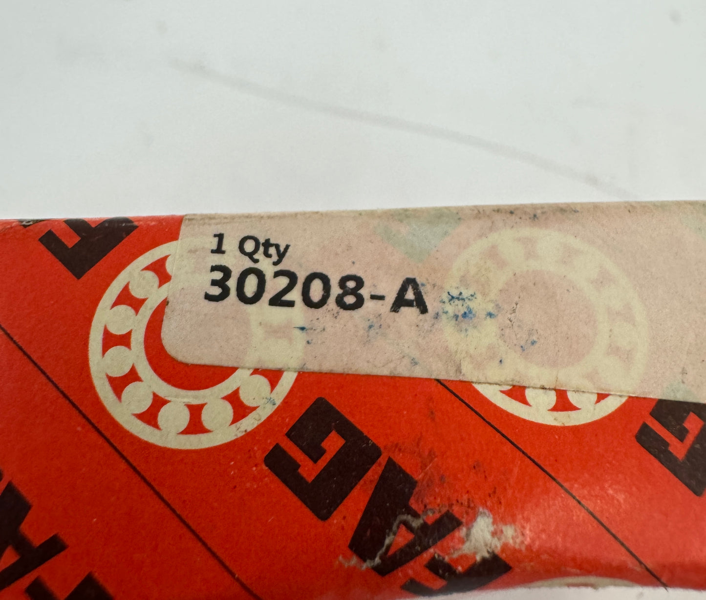 FAG 30208-A Tapered Roller Bearing – 40mm ID x 80mm OD x 19.75mm Width – New