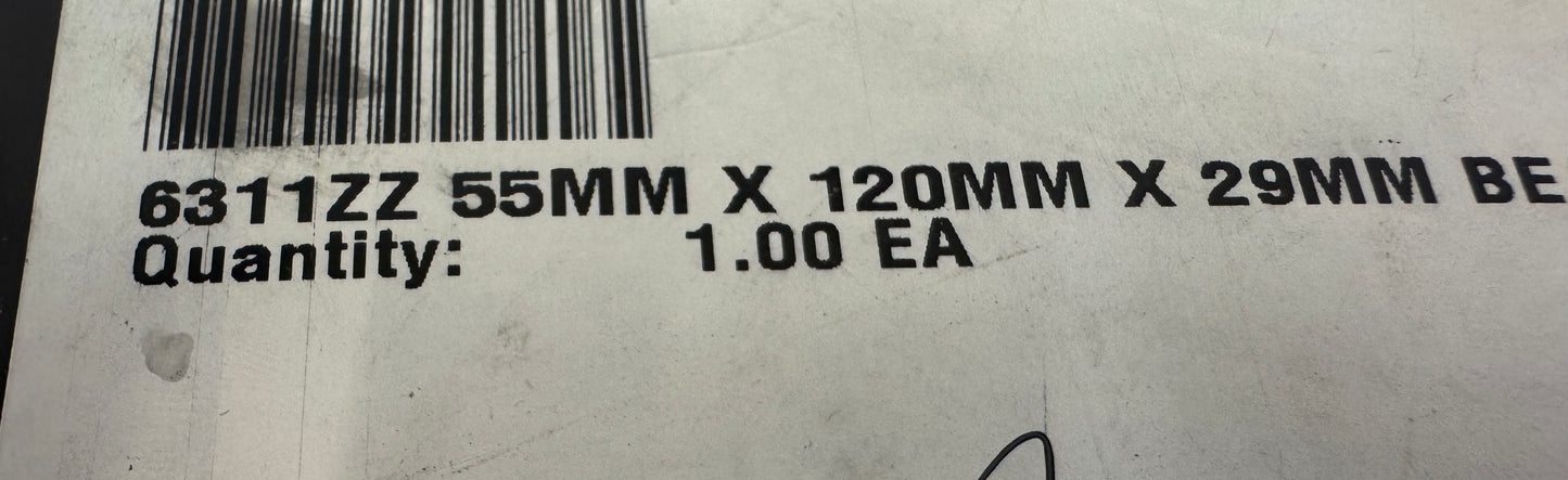 Koyo Bearing 6311ZZ 55 x 120 x 29 mm (ID x OD x Width), ZZ (Double Metal Shielded)