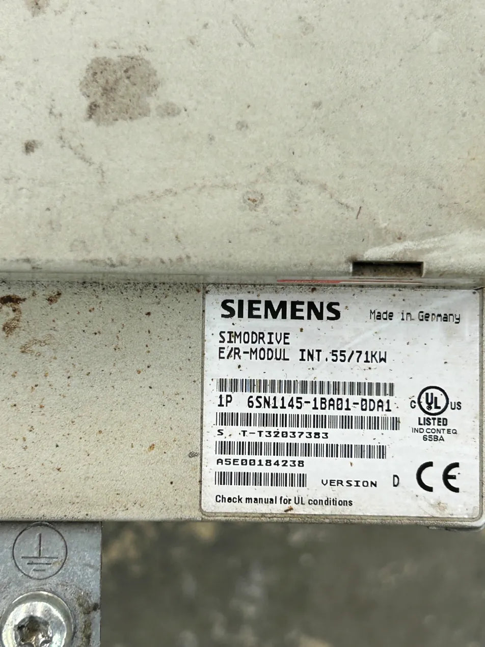 Siemens Infeed Regenerative Feedback Module 6SN1145-1BA01-0DA1