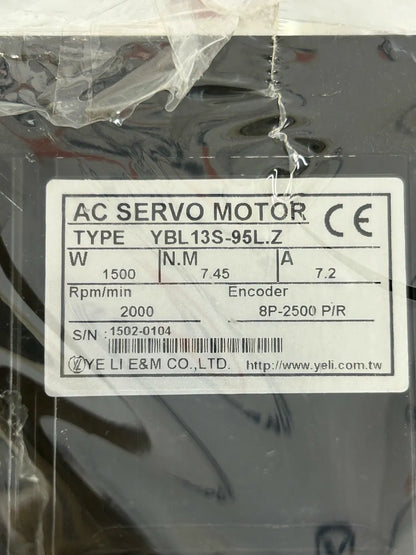 Ye Li E&M Co., Ltd. AC Servo Motor YBL13S-95L.Z - 2 kW 2000 RPM