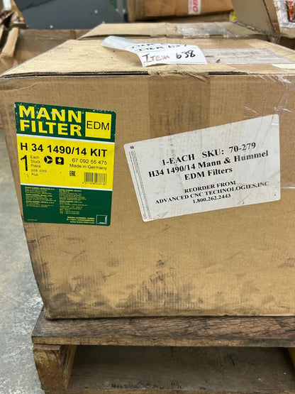 Mann+Hummel Wire EDM Filter H 34 1490/14 KIT 13 in. Dia x 12 in., 1 to 2 Micron