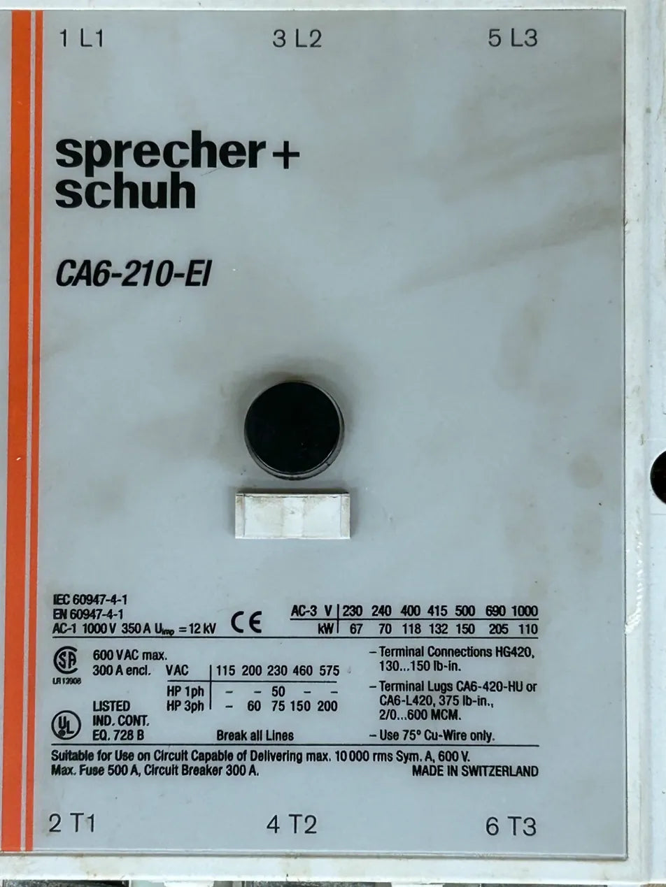 Sprecher + Schuh Contactor CA6-210-EI