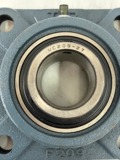 TR 4-Bolt Flange Bearing Unit UCF209-27 1-11/16 in. Bore, 4-Bolt Square Flange, UC209-27 Insert