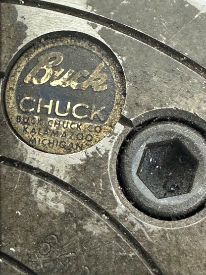 Buck Chuck Company (chuck body); Huron Machine Products Lathe Chuck 2063R | 6 in. Chuck Diameter | Orientation: Axial