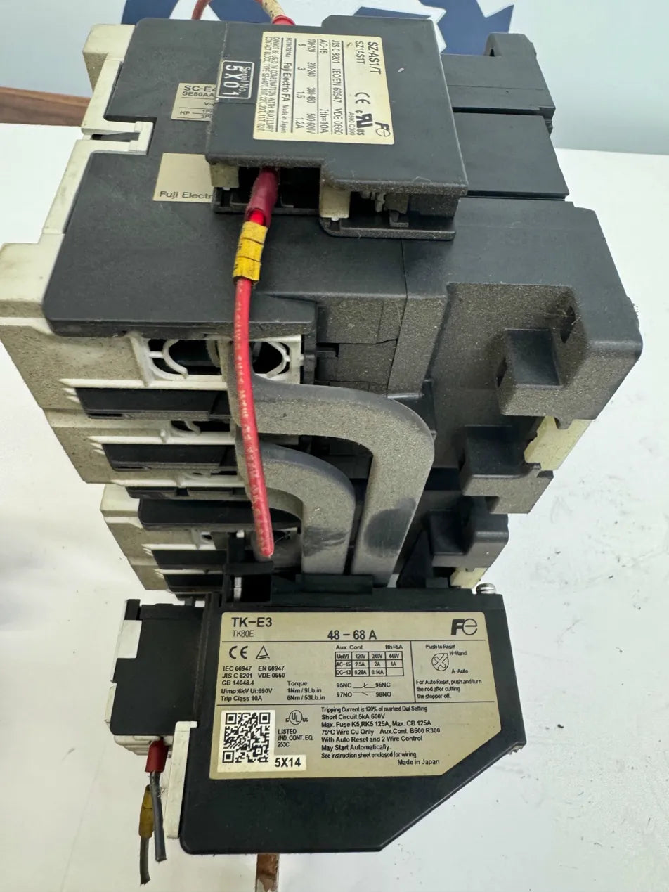 Fuji Electric Reversing Magnetic Contactor Starter Assembly SC-E4 SE80AA 100-120V AC coil