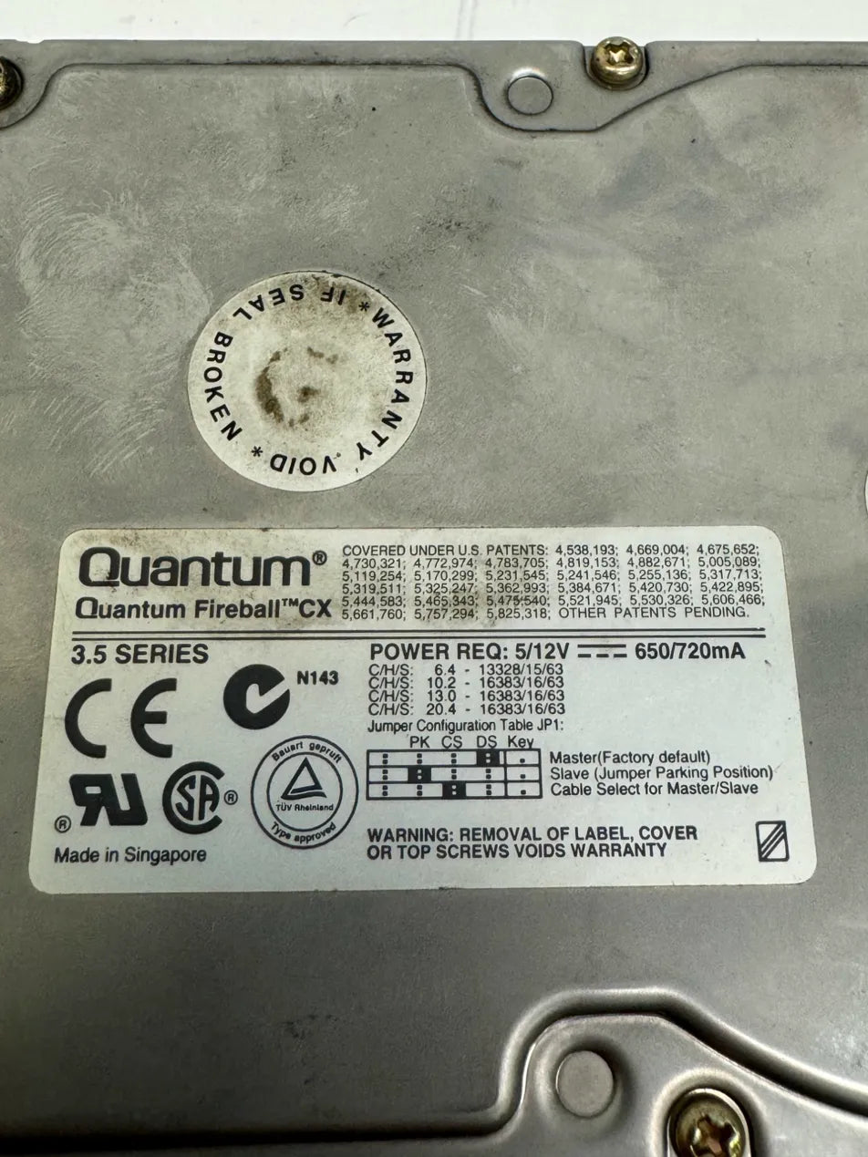 Quantum IDE Hard Drive CX64A011 6.4 GB, 3.5 in., ATA-66, 5400 RPM