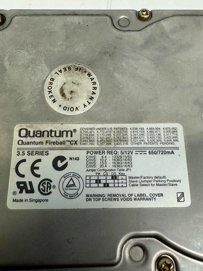 Quantum IDE Hard Drive CX64A011 6.4 GB, 3.5 in., ATA-66, 5400 RPM