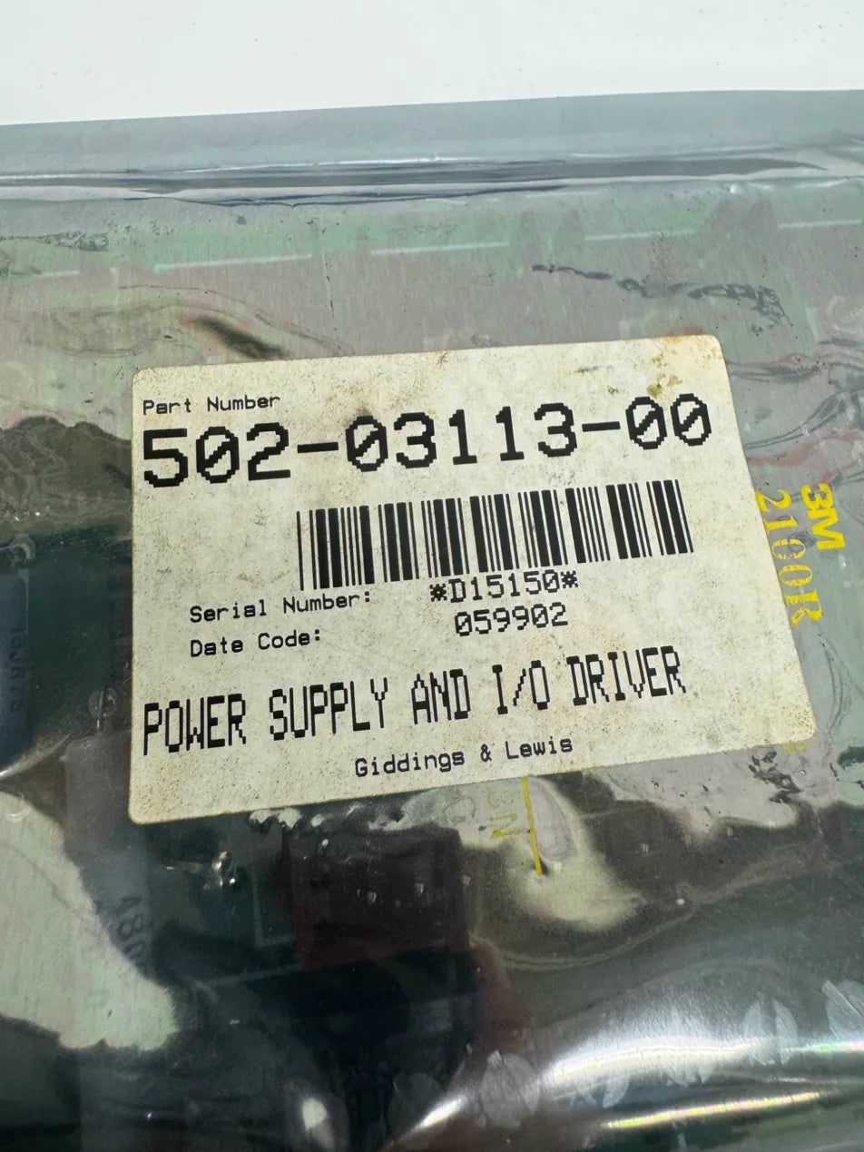 Giddings & Lewis Power Supply and I/O Driver Board 502-03113-00