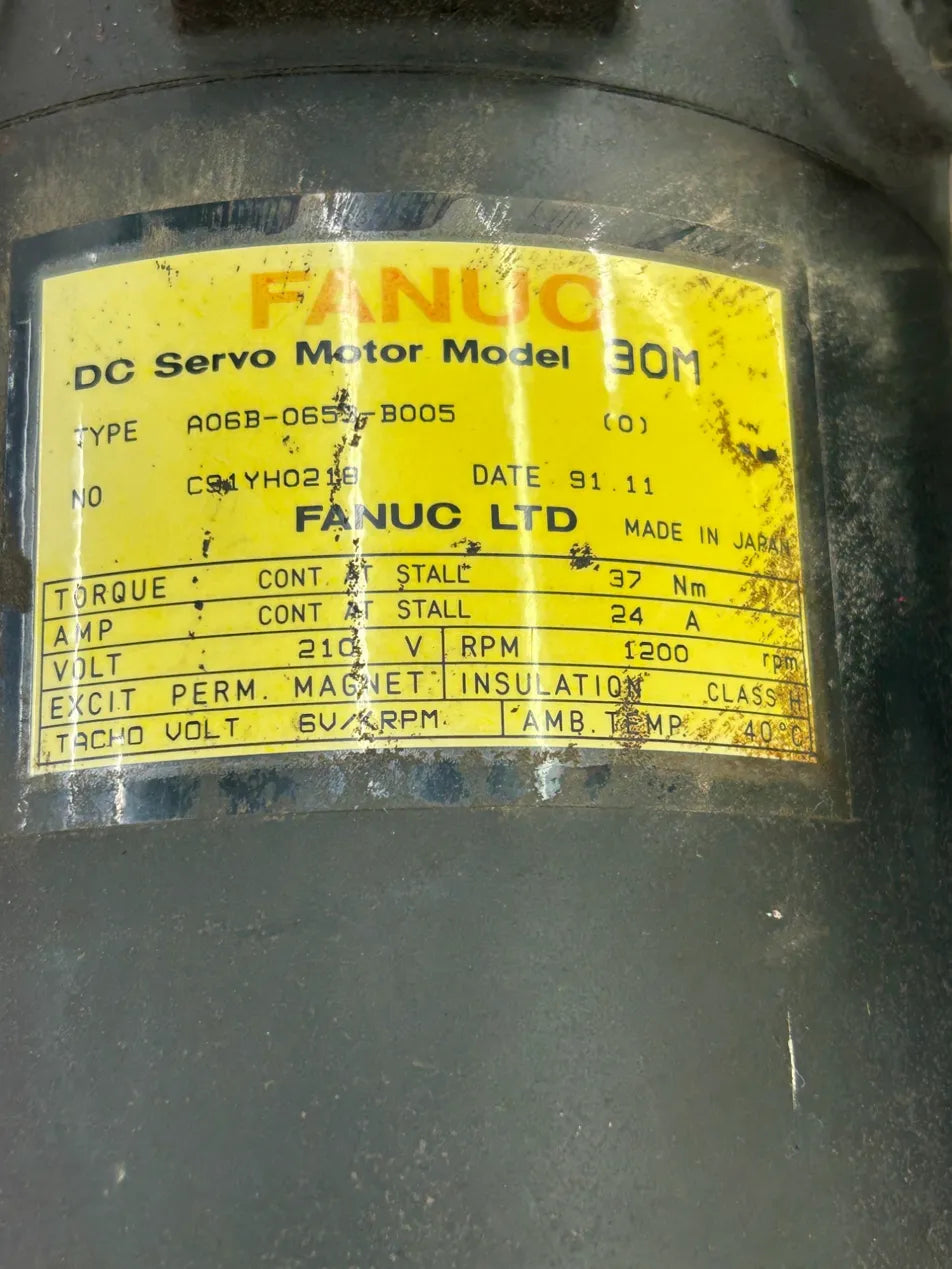 Fanuc DC Servo Motor A06B-0653-B005 - Variable 1200 RPM