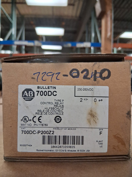 Allen-Bradley DC Control Relay 700DC-P200Z2 230-250V DC Coil
