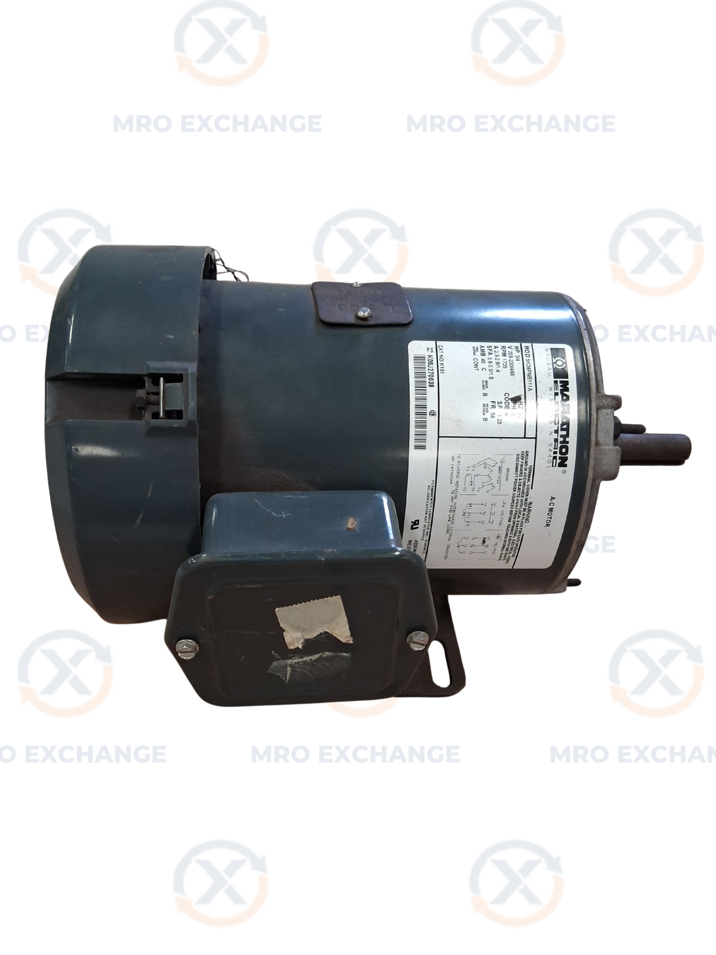 Marathon Electric AC Motor 5K36PNB111A - 1 HP 1800 RPM