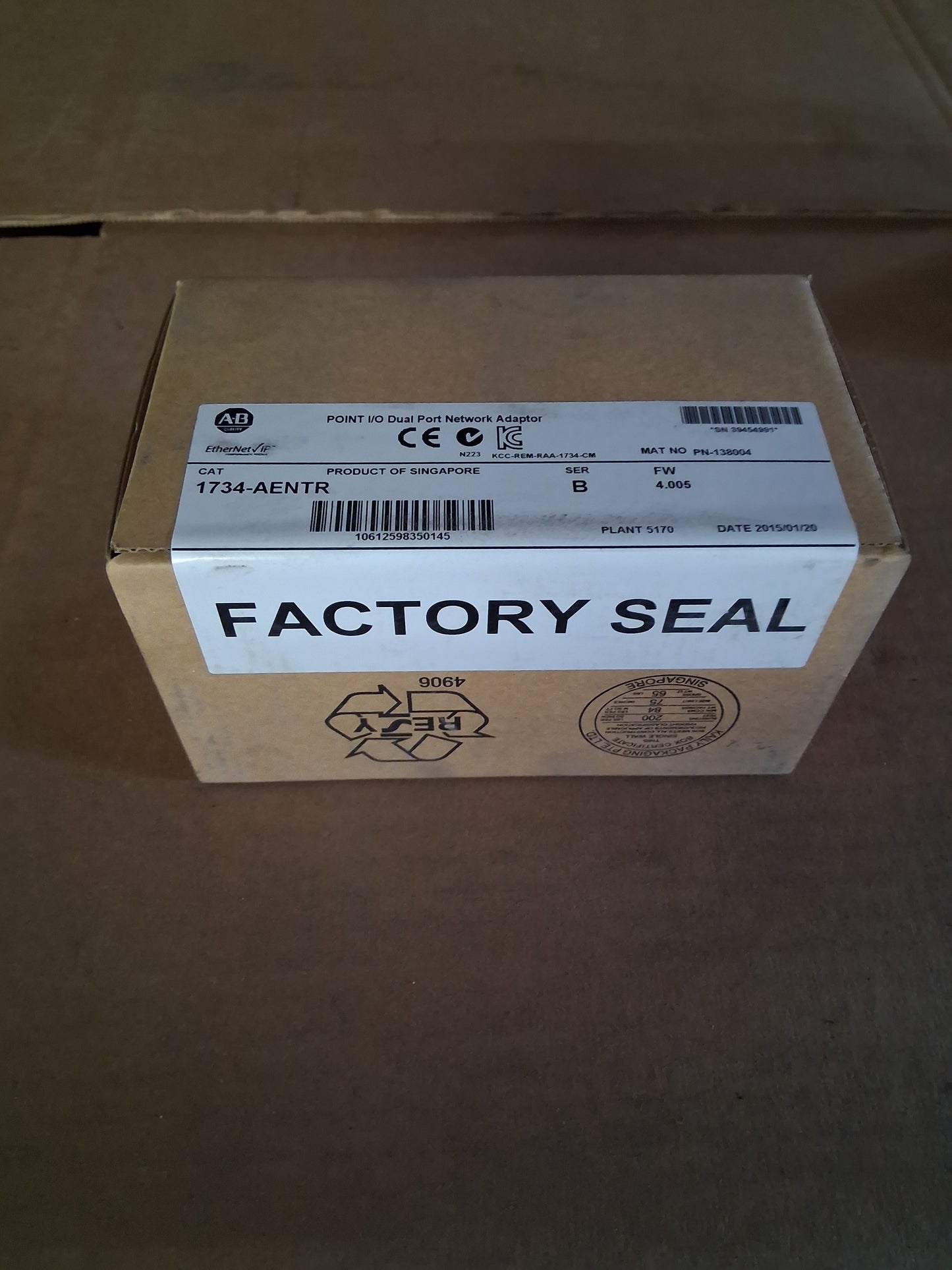 Allen-Bradley POINT I/O Dual Port Network Adaptor 1734-AENTR 24 VDC