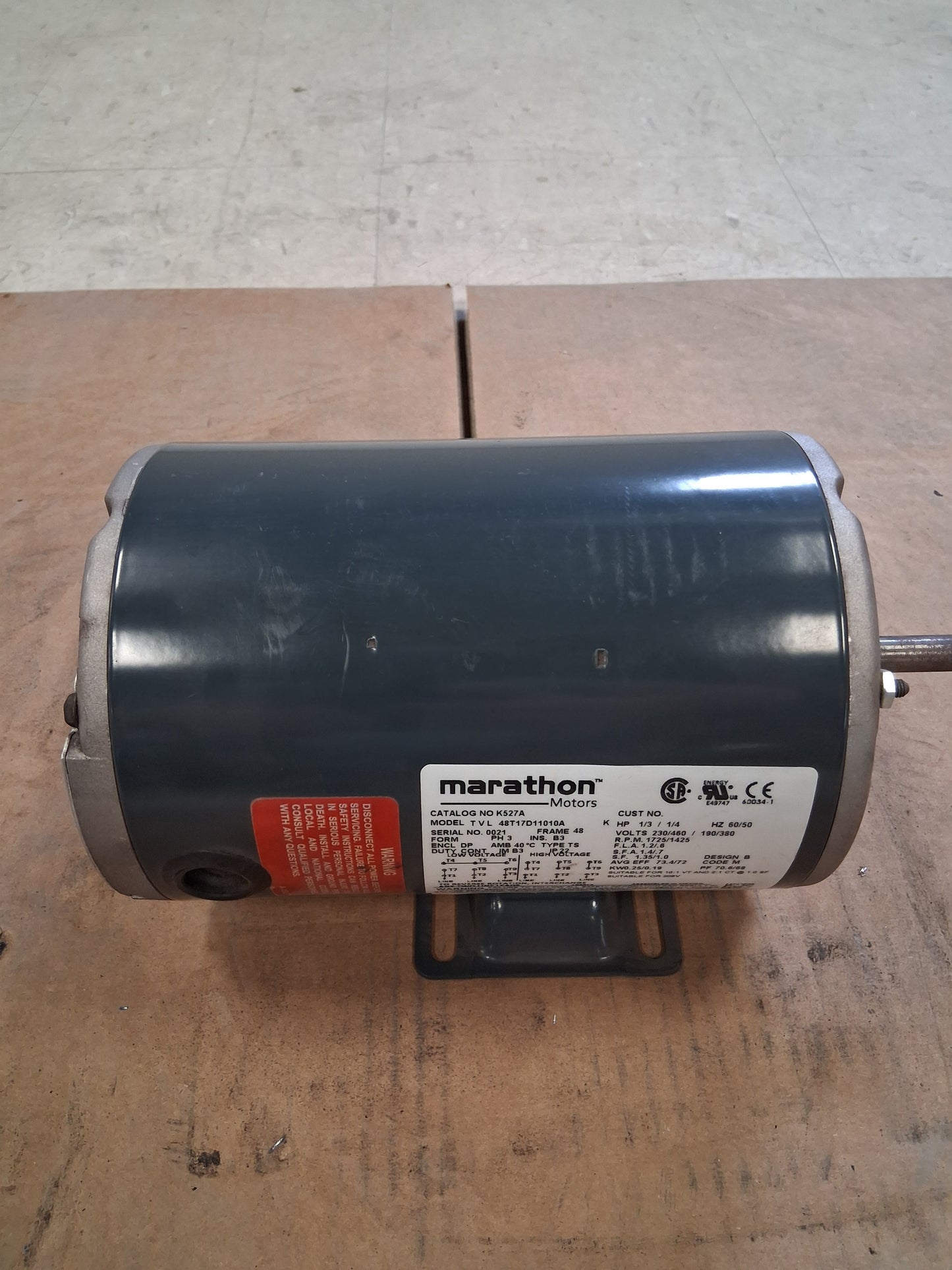 Marathon Motors AC Motor K527A / 48T17D11010A - 1 HP 1800 RPM