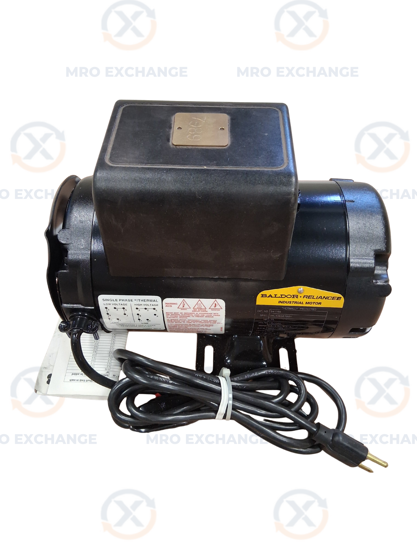 Baldor Reliance Hydraulic Filter Cart Motor 941766 - 1 HP 3000 RPM