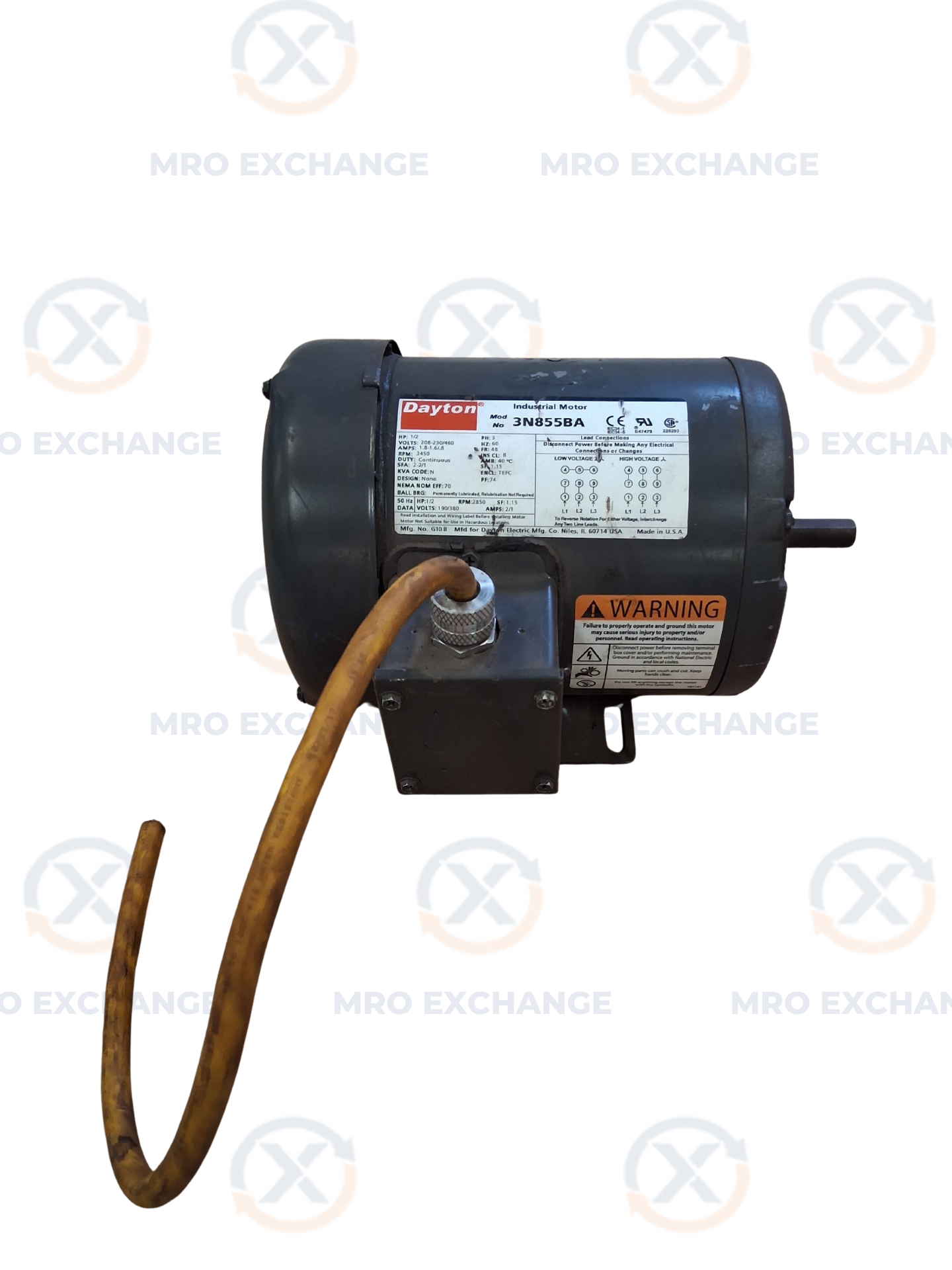 Dayton Industrial Motor 3N855BA - 1 HP 3600 RPM