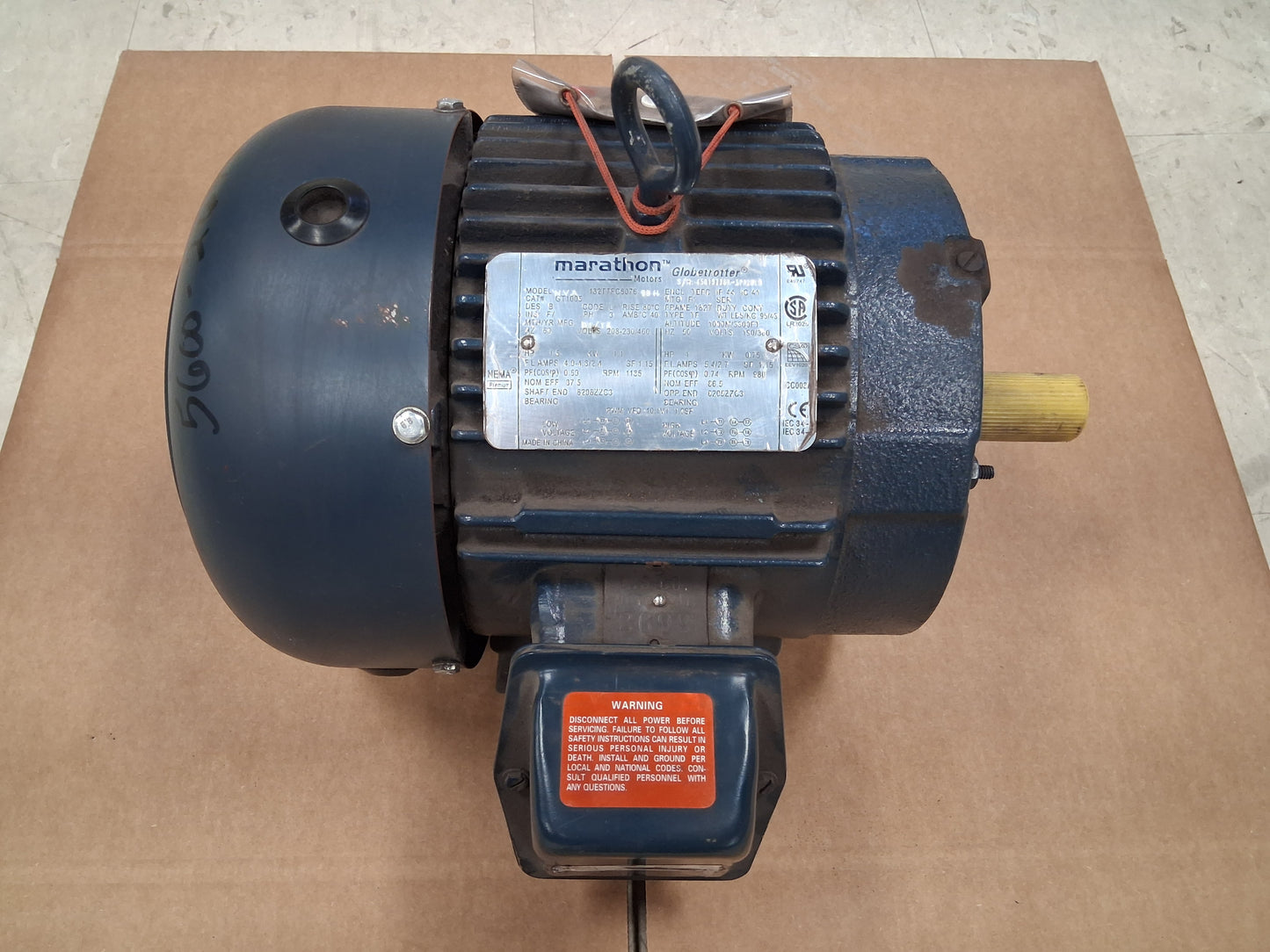 Marathon Motors AC Motor 182TTFC6076 (CAT# GT1005) - 1 kW 1200 RPM