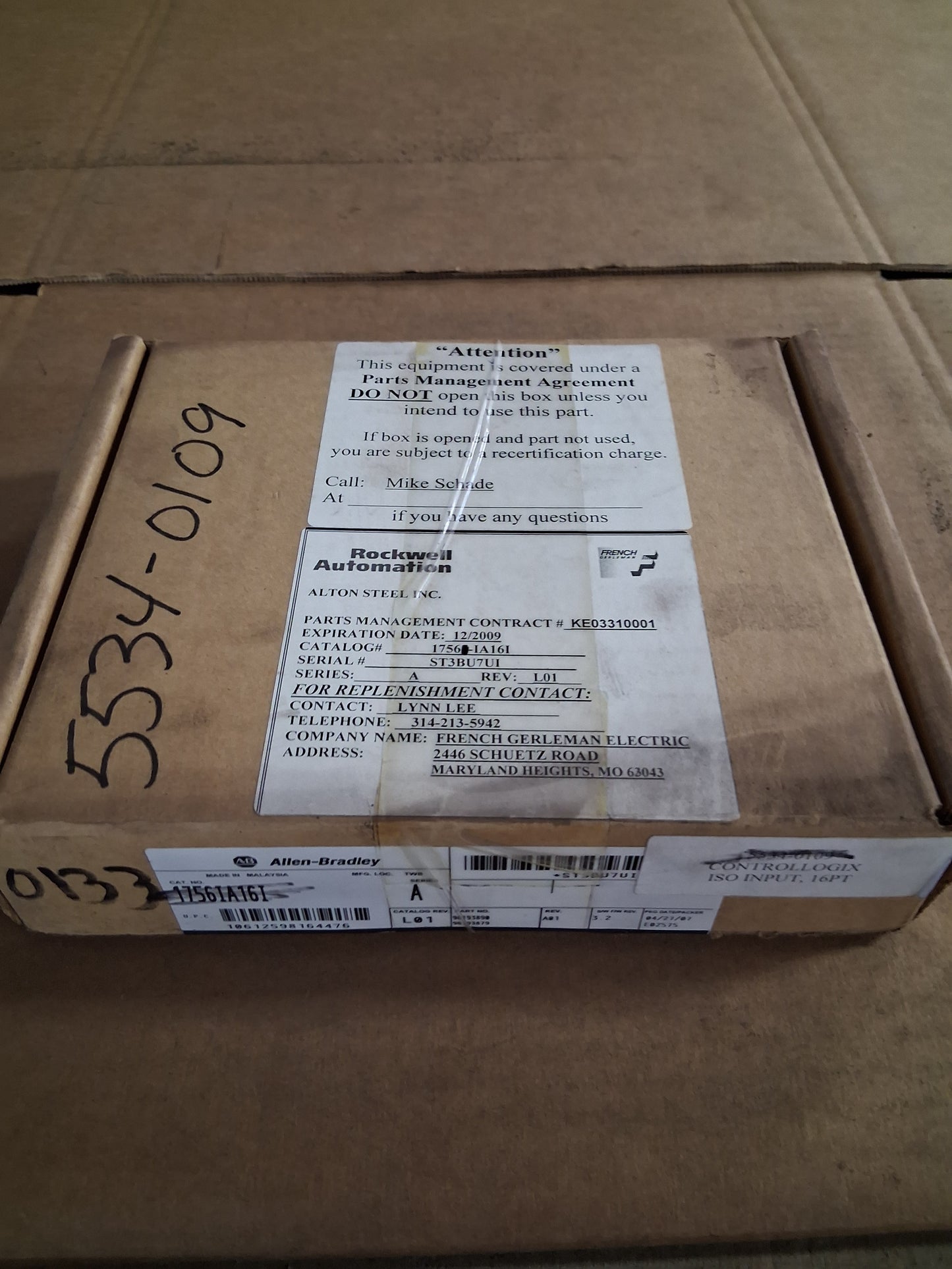 Allen-Bradley Isolated Input Module 1756-IA16I 120V AC