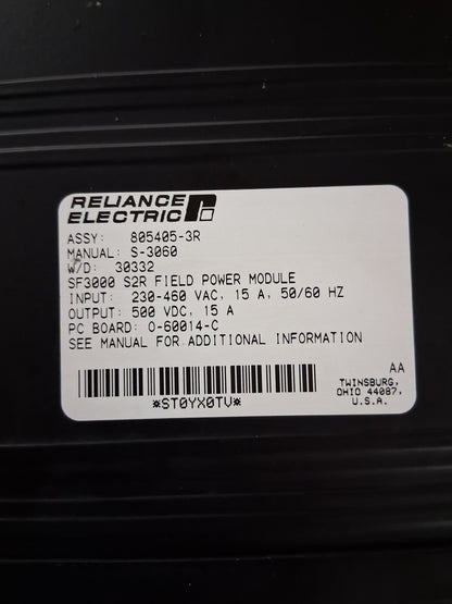 Reliance Electric 805405-3R Field Power Module Untested Surplus