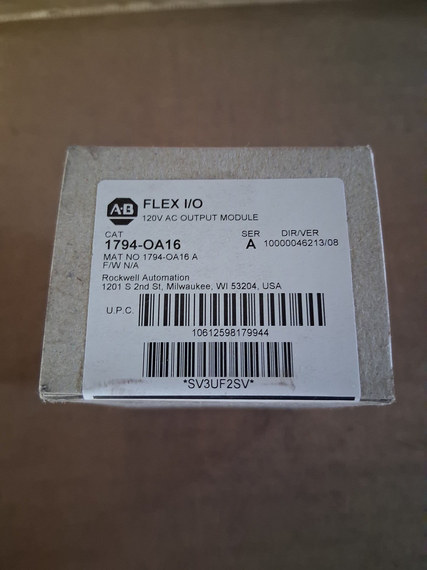 Allen-Bradley FLEX I/O 16 Point Digital Output Module 1794-OA16 Series A 120V AC