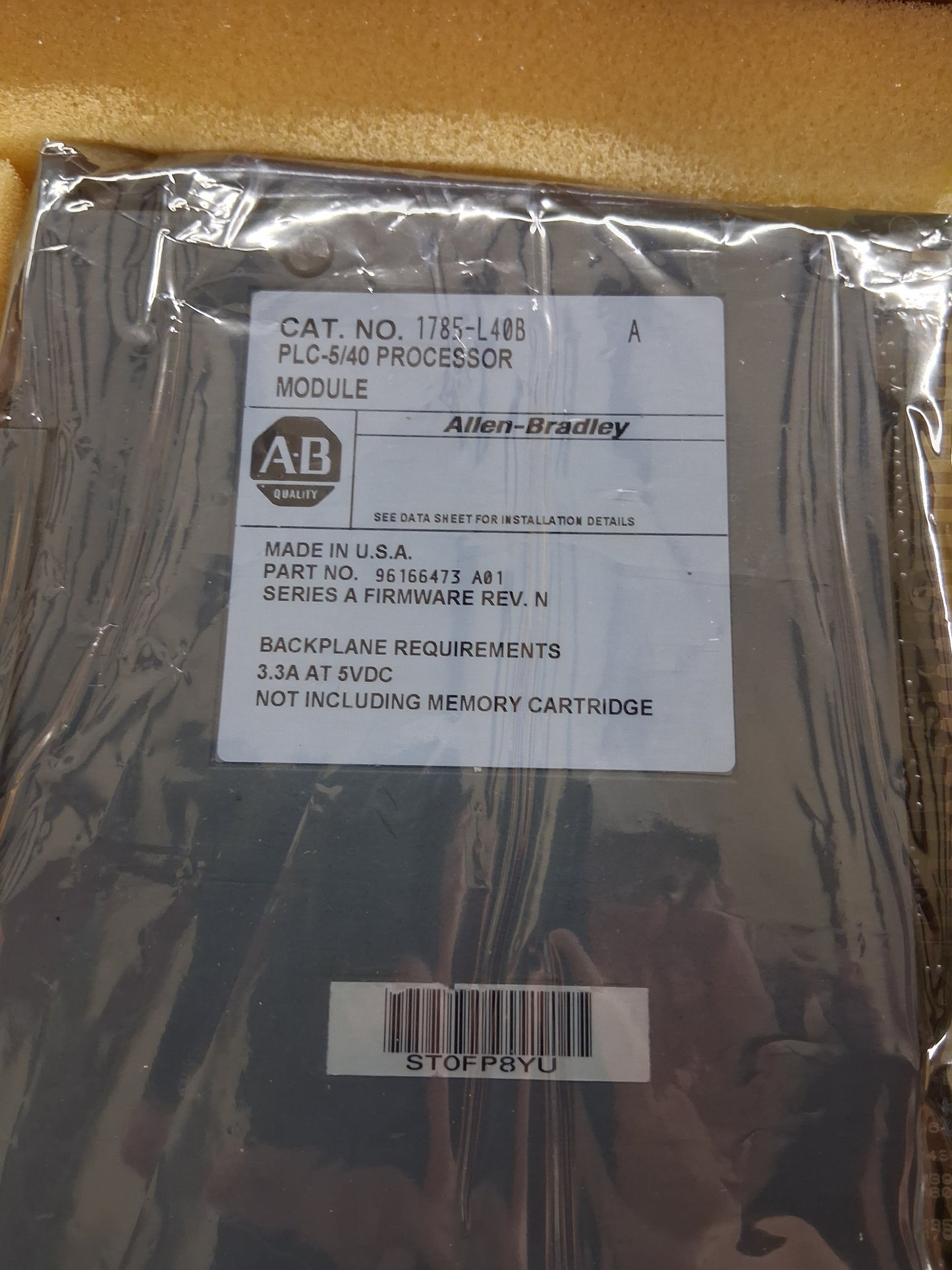 Allen-Bradley 1785-L40B PLC Processor Module 5 VDC