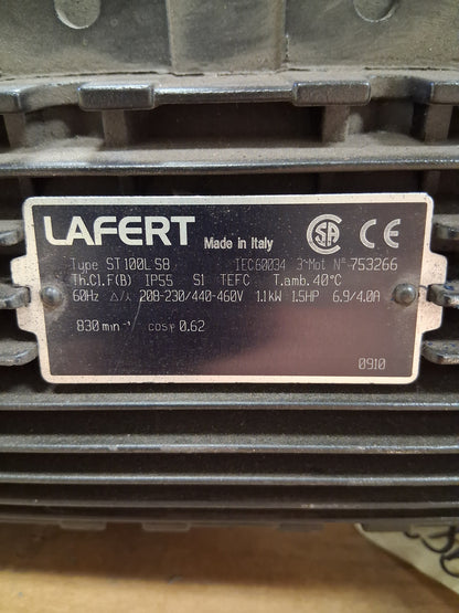 Lafert North America AC Motor ST100LS8 - 2 HP 900 RPM