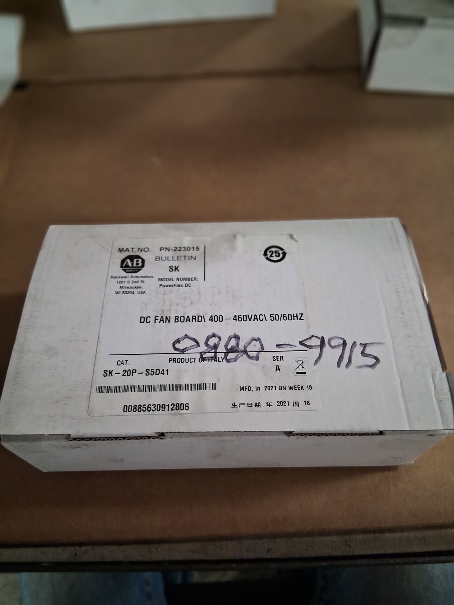 Allen-Bradley PowerFlex DC Fan Board SK-20P-S5D41 400 to 460V AC