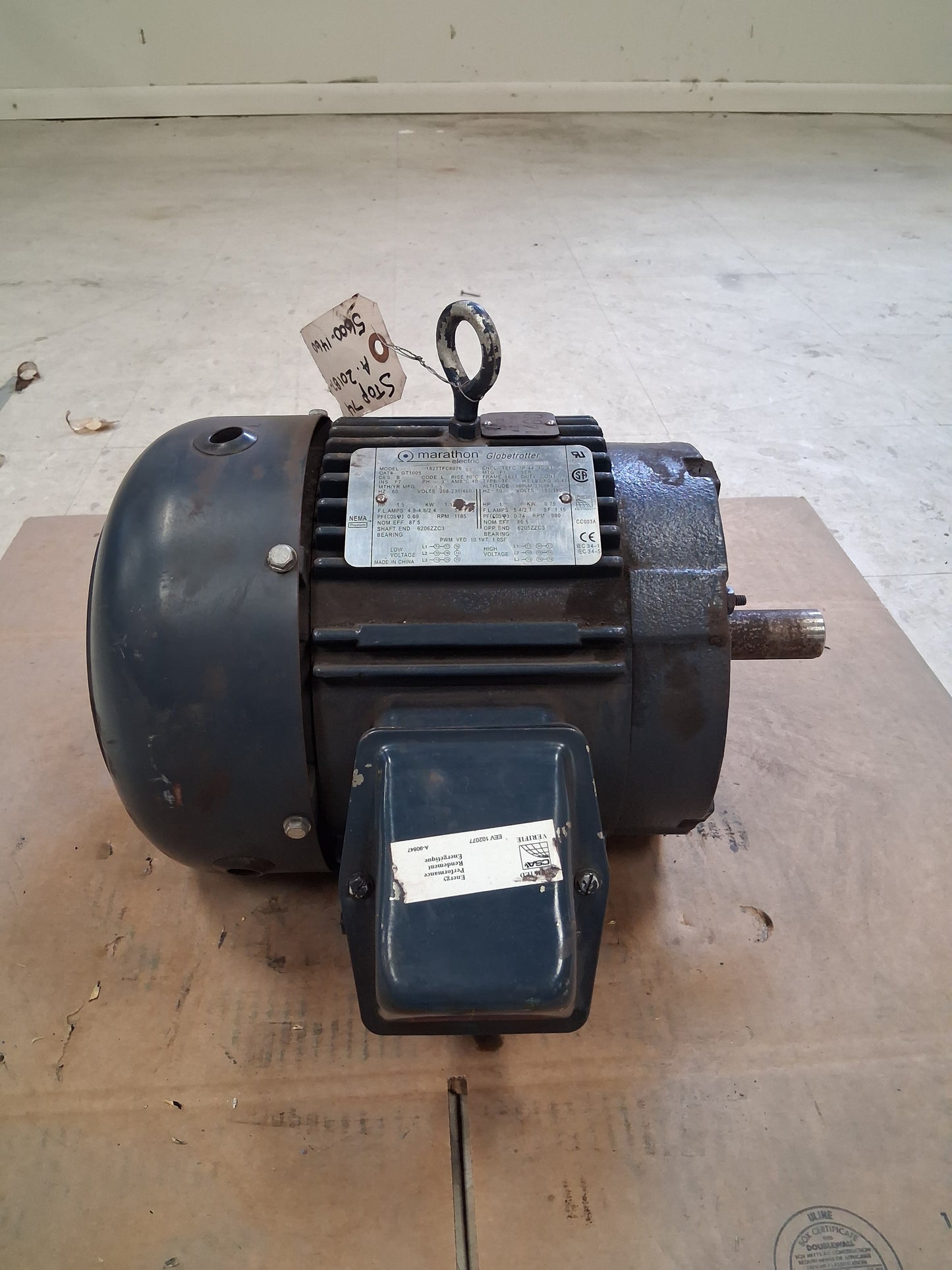 Marathon Electric AC Motor GT1005 (182TTFC6076) - 1 kW 1200 RPM