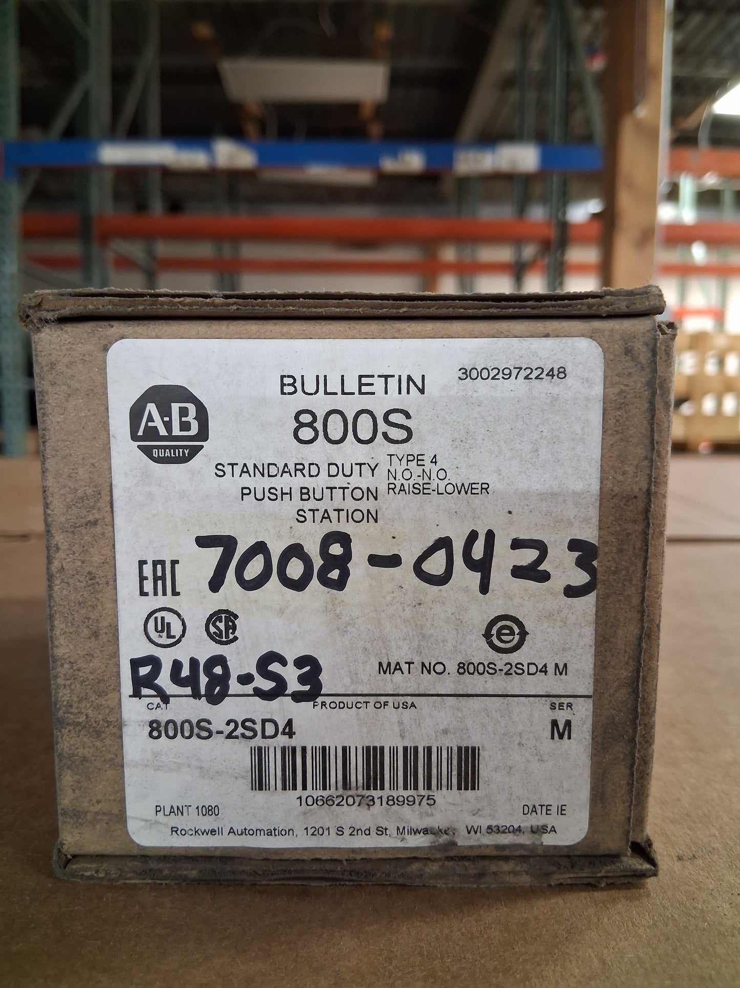 Allen-Bradley Push Button Station 800S-2SD4 Series M 600V AC
