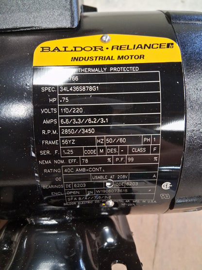 Baldor Reliance Hydraulic Filter Cart Motor 941766 - 1 HP 3000 RPM