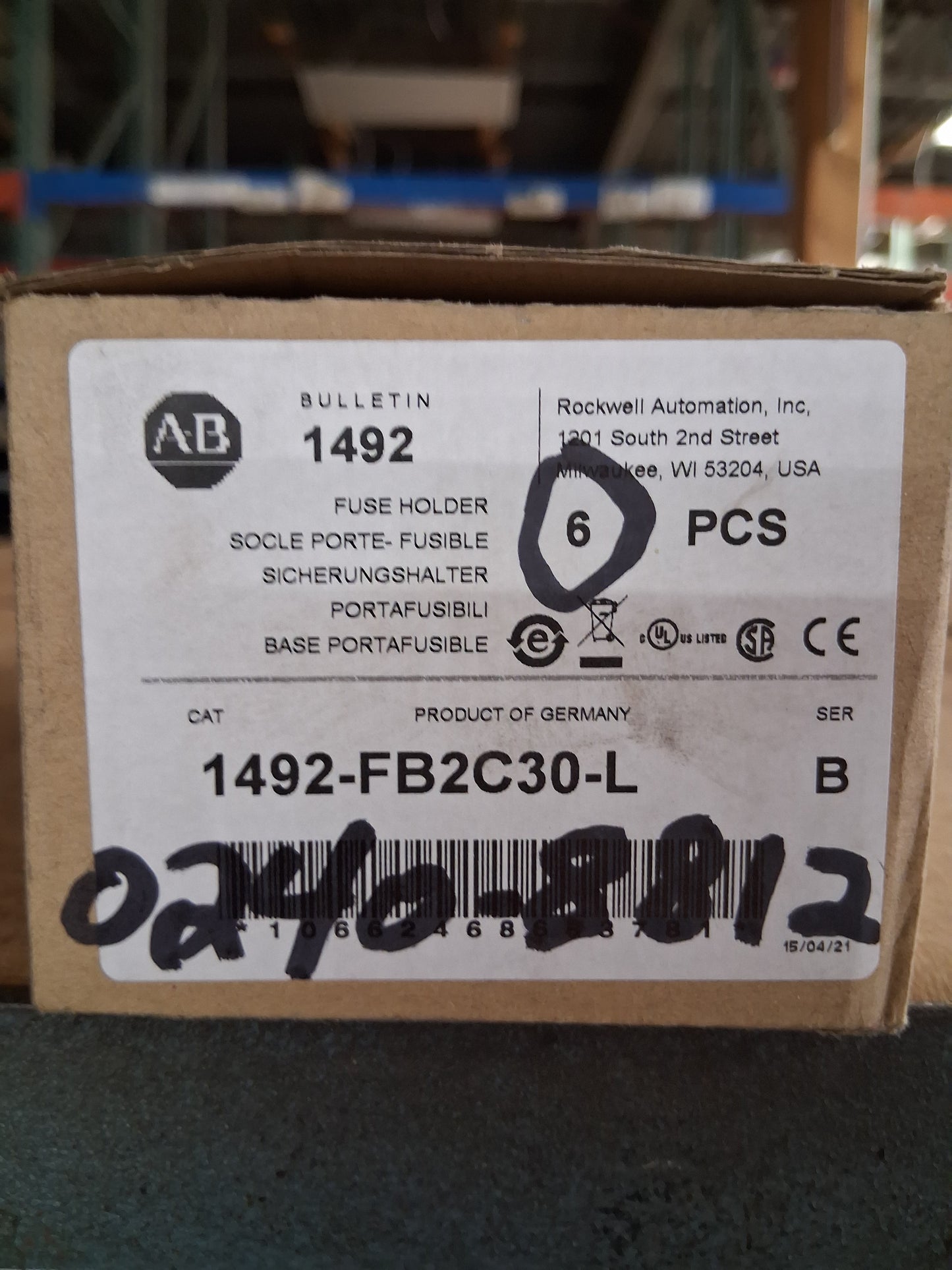 Allen-Bradley Class CC Fuse Holder 1492-FB2C30-L 600V