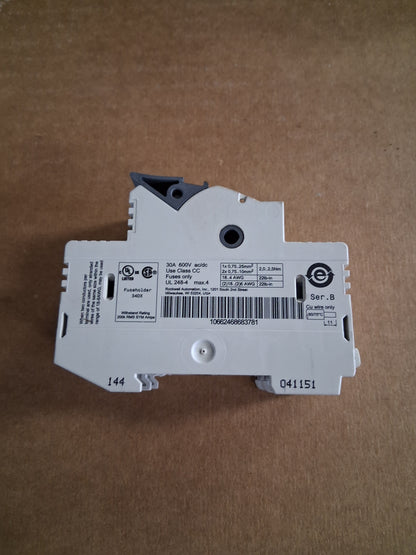 Allen-Bradley Class CC Fuse Holder 1492-FB2C30-L 600V