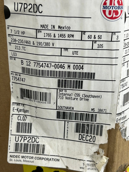 Nidec Motor Corporation AC Motor CL07 - 7 HP 1800 RPM